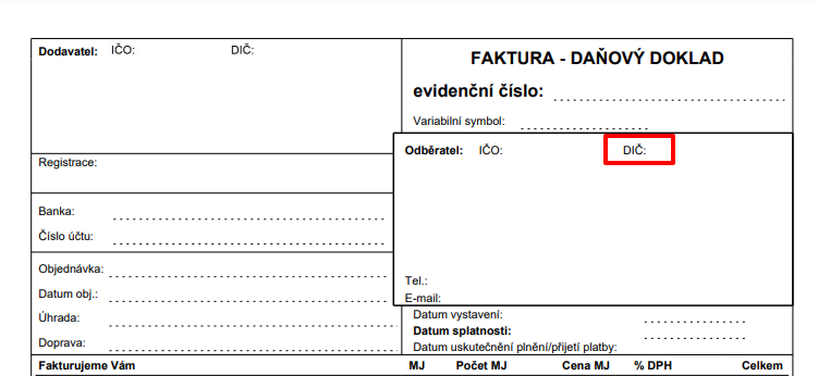 DIC_FAKTURA DIC_FAKTURA